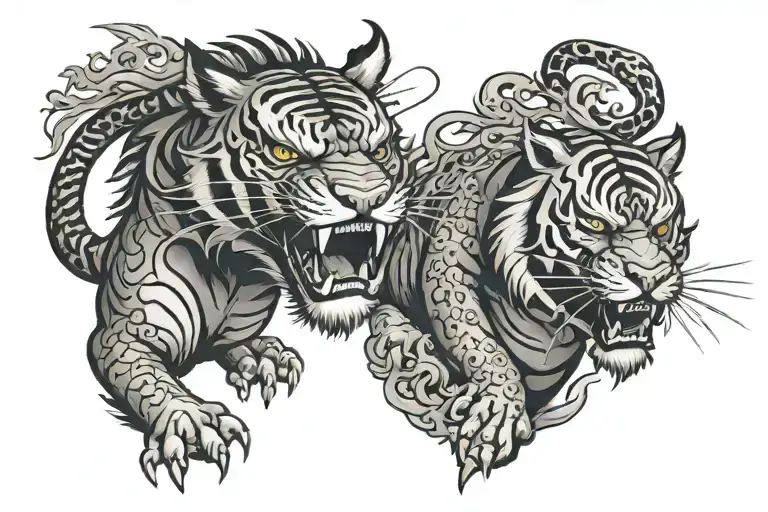 Japan Dragon And Tiger