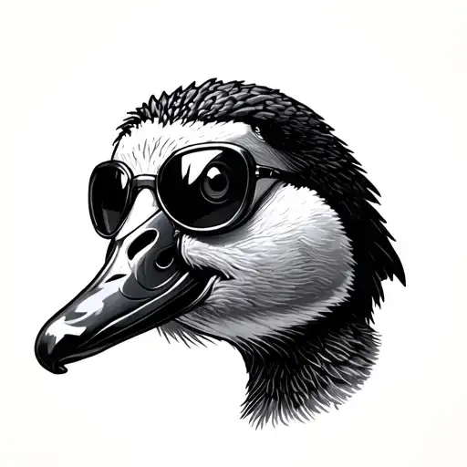 Create A Silly Goose Wearing Aviators Line Work