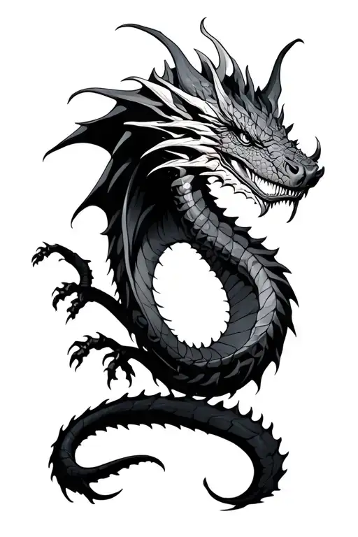 Dragon Under Skin Clawing Out