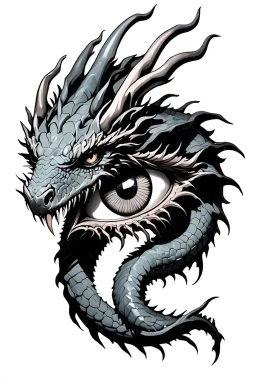 Dragon Clawing Skin Showing Eye Behind Underneath