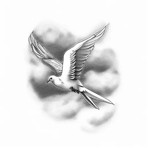 Dove With Clouds Full Sleeve