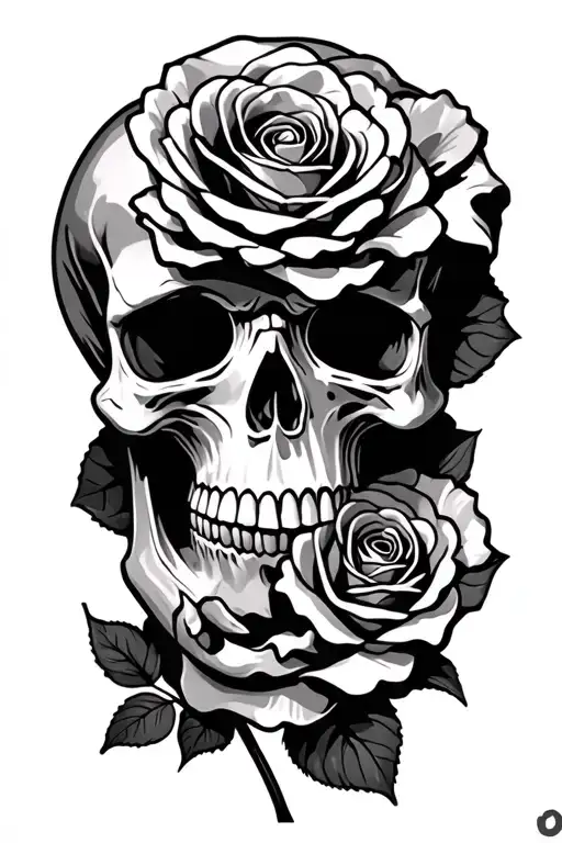 Skull With Rose Wrapped