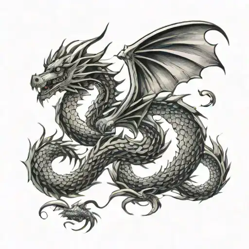 Vertical Flying Dragon Coiled