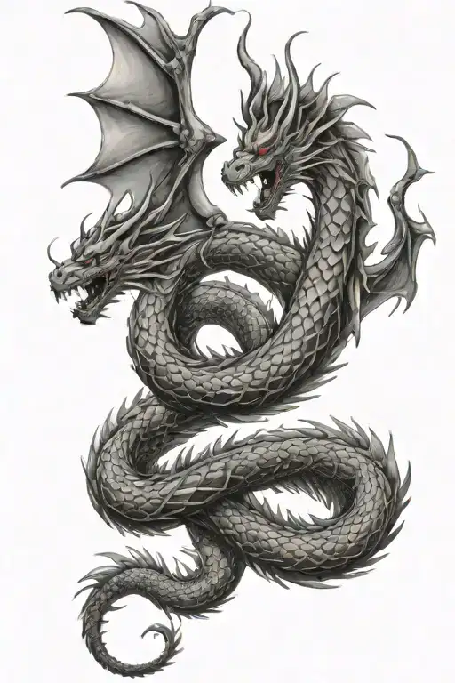 Vertical Flying Dragon Coiled