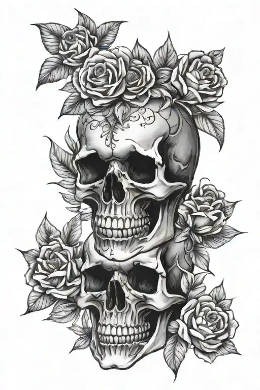 Skull And Flowers