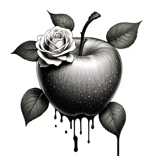 Poisoned Apple With A Rose Coming Out From The Apple