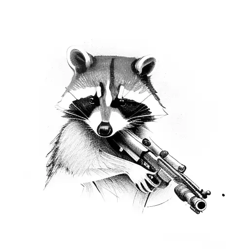 Racoon With A Sniper Rifle