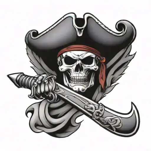 Pirate Hockey Stick Crossed