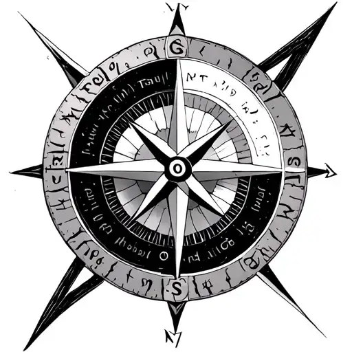 Compass With Each Quadrant A Different Element