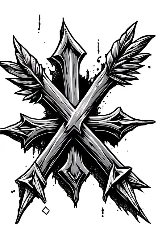 Cross With An Arrow Piercing