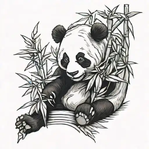 Fubao Panda Eating Bamboo