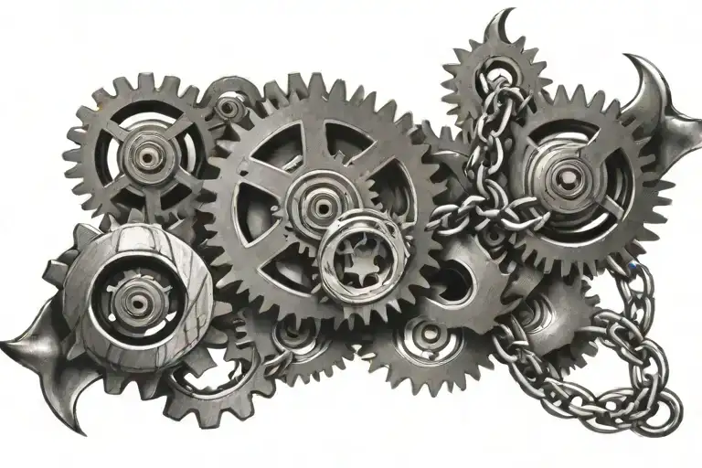 Infinity Symbol Gears And Chain Wrapped