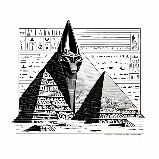 Anubis Egyptian Pyramids And Hieroglyphs
