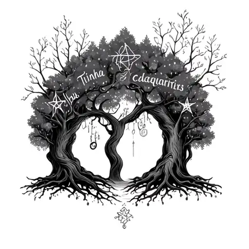 Sister Tattoos Life Tree Names Tascha Tina Star Sign Aquarius Capricorn