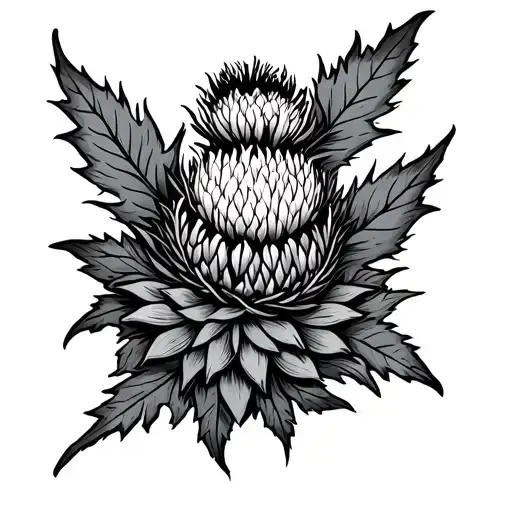 Traditional Scottish Thistle Intertwined