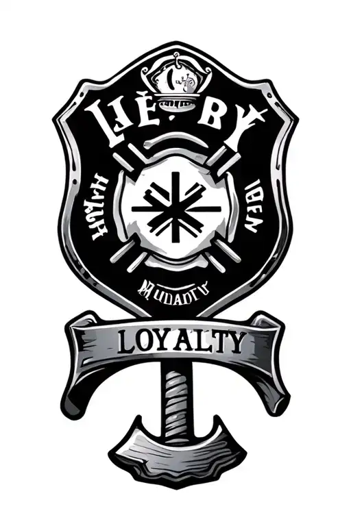 Firefighter Sheild Love Loyalty Hammer