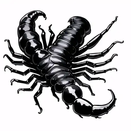 Centipede Whit A Black Liquid
