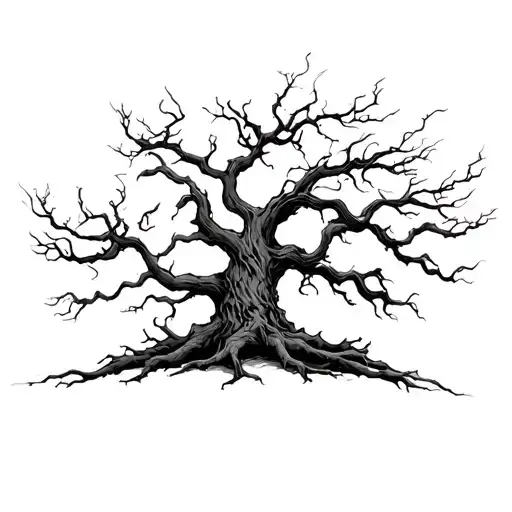 Wicked Tree With Branches Stretching Towards The Sky