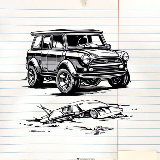 Toy Car And Notebook Paper