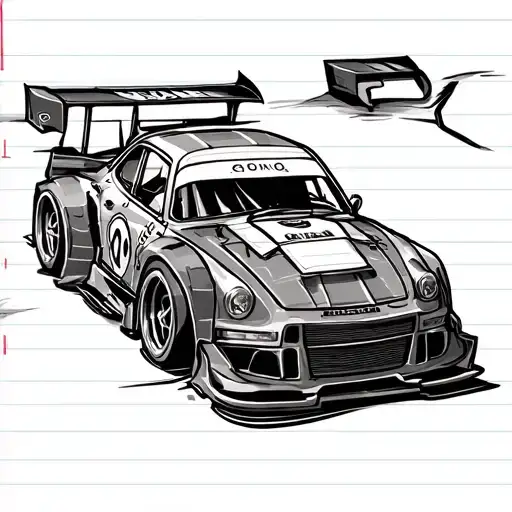 Toy Race Car Wrapped In Notebook Paper