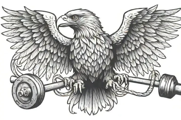 Eagle With Barbell Intertwined