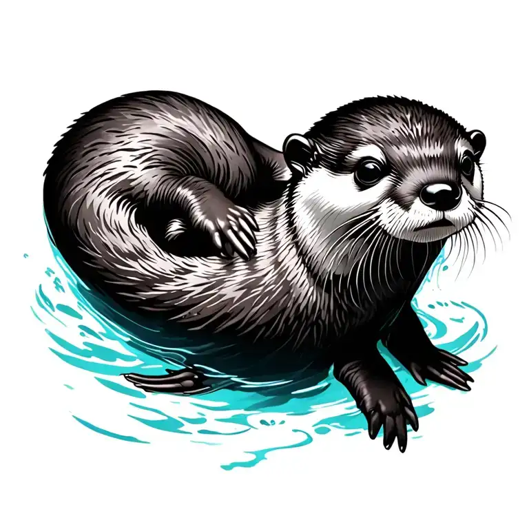 Otter Floating