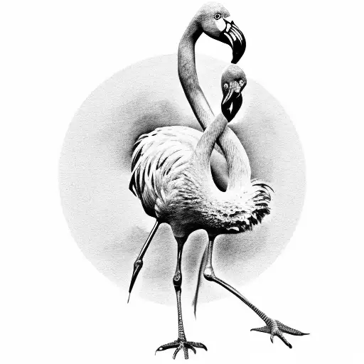 Dodo Brid And A Flamingo