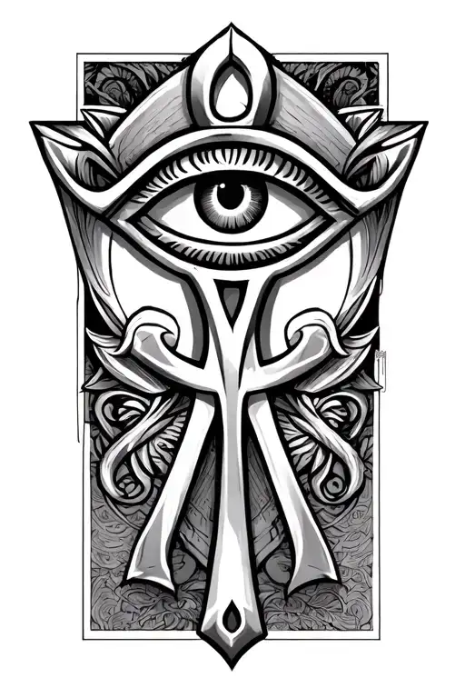 Ankh Symbol With Eye Symbol Integrated