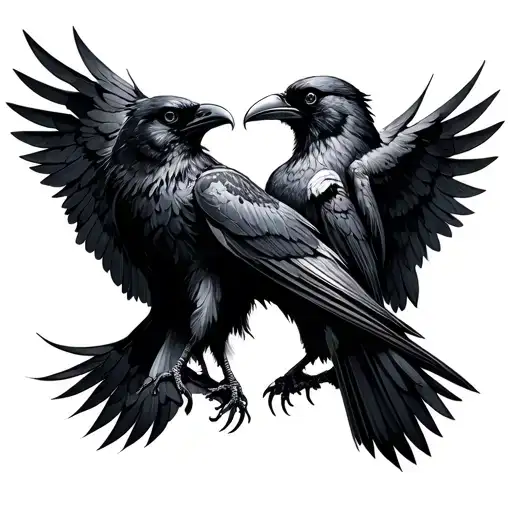 Norse Mythology Ravens Huginn And Muninn