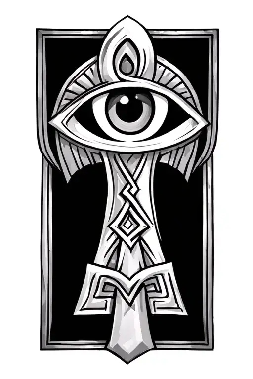 Ankh Symbol With Eye Symbol Integrated