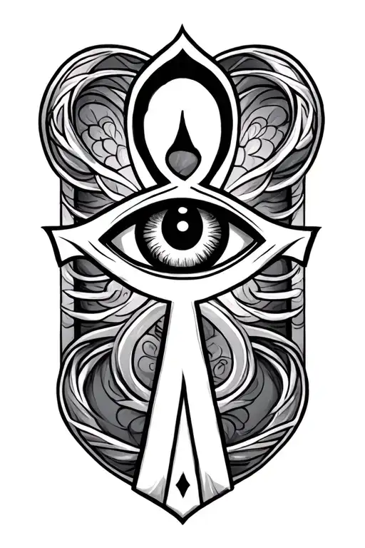 Ankh Symbol With Eye Symbol Integrated