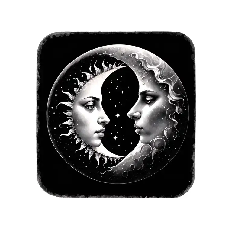 Matching Best Friend Sun And Moon Merging Together