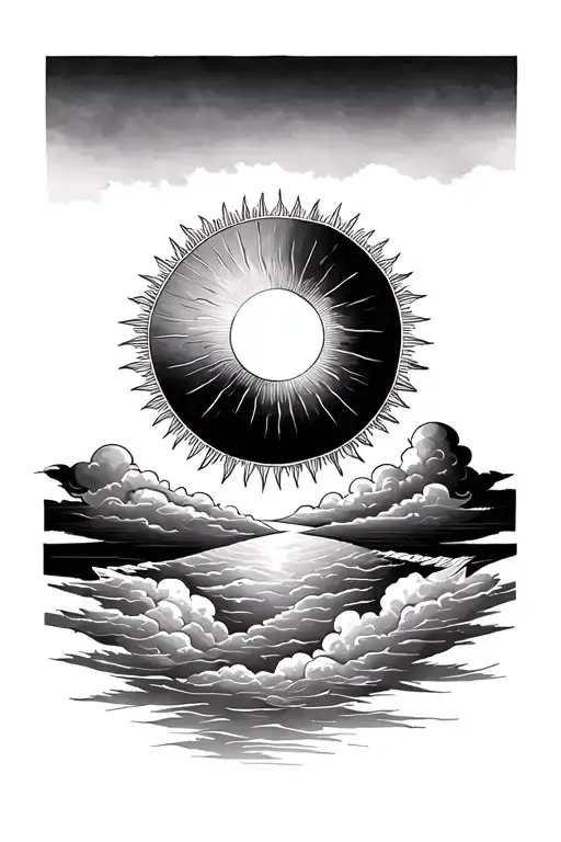 Twin Sun Light And Cloud With Horizon