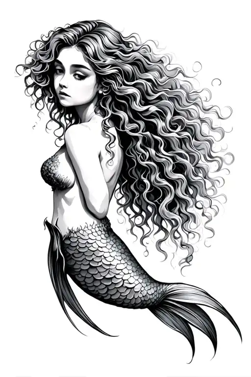 Mermaid With Curly Hair