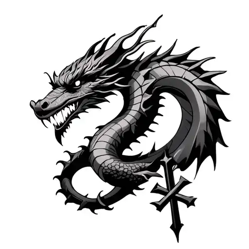 Cross And Dragon