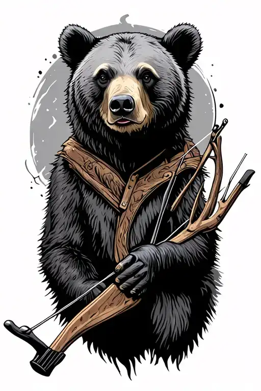 Bow Hunting Scene Featuring Bear