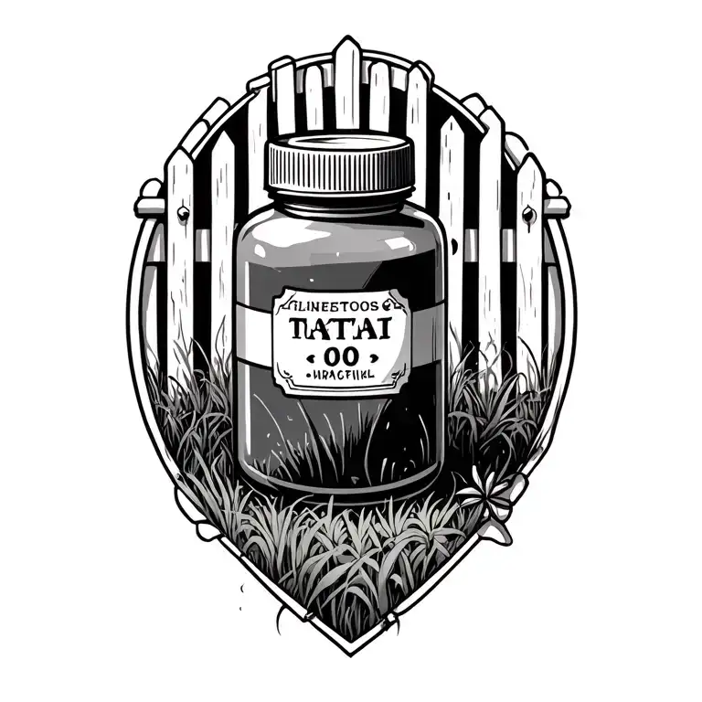 Picket Fence With Pill Bottle