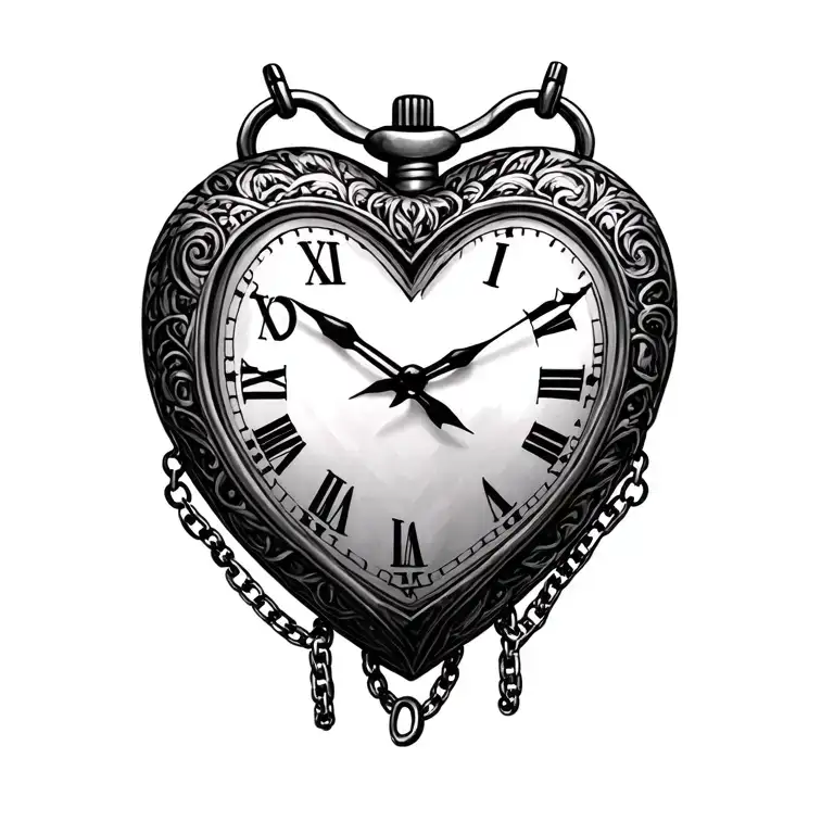 Heart Pocket Watch On A Chain