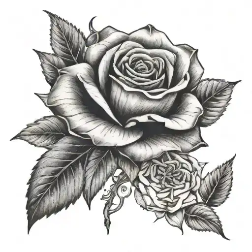 Rose And Honeysuckle Together