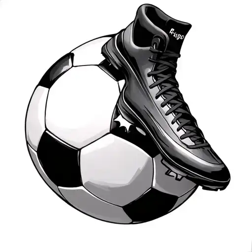 Soccer Ball And Soccer Cleat As A Semi Colon