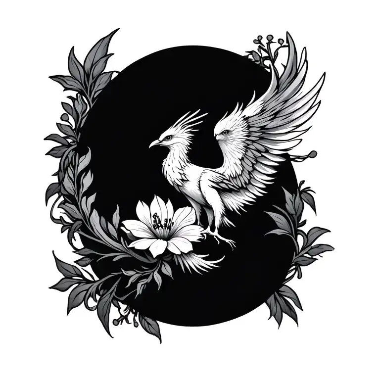 Phoenix Flower Intertwined