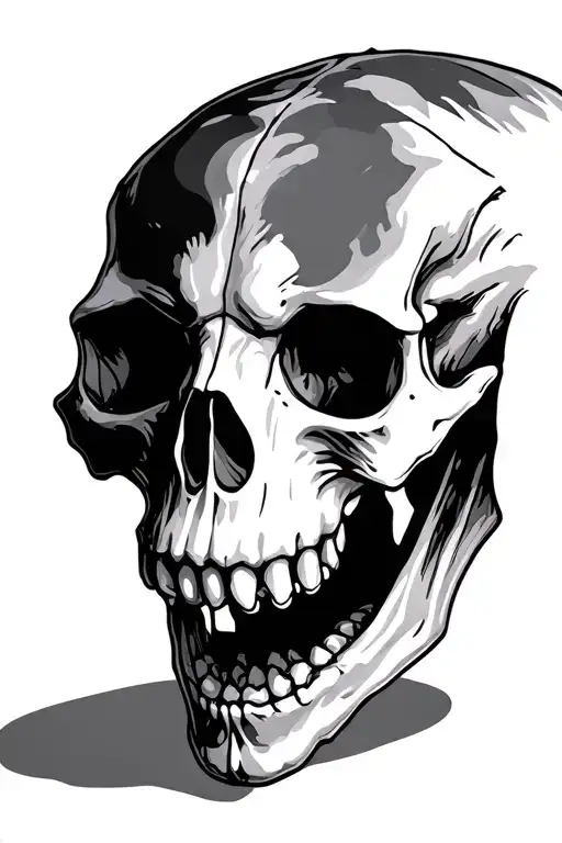 Animal Skull With Black Background Black