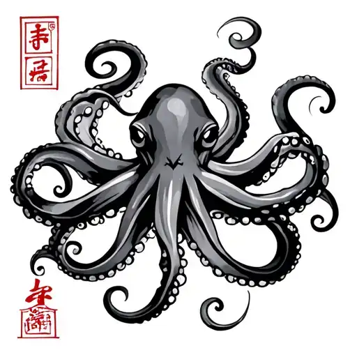 Japanese Octopus With Kanji