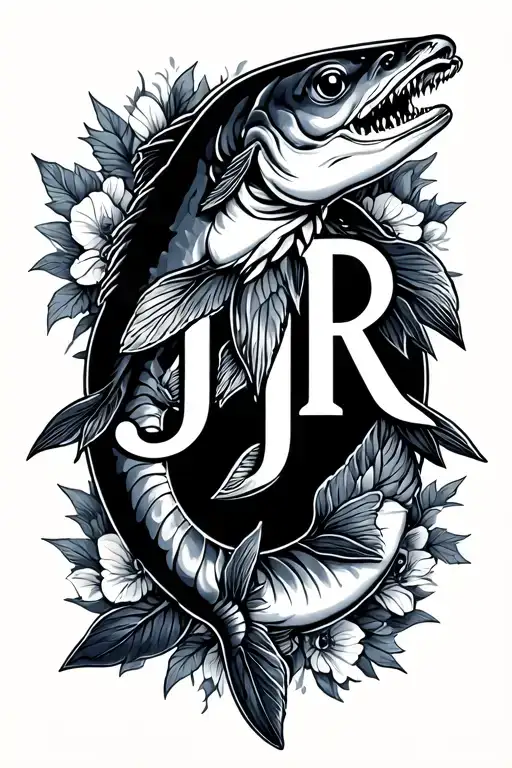 Sturgeon With The Initials Jr Inside