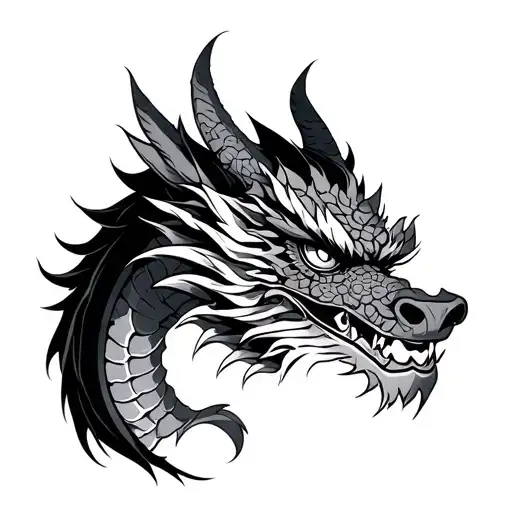 Japanese Samurai Mask Dragon