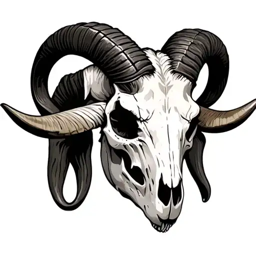 Goat Skull With Four Horn