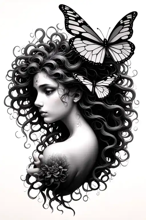 Medusa Holding Butterflies