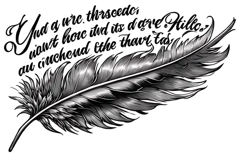 Horizontal Feather With Bible Quote Over Top