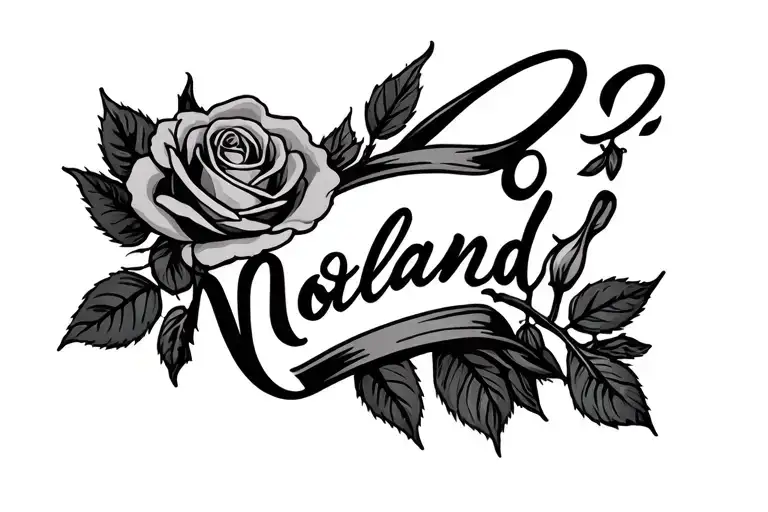 Rose With Noland In Cursive Writing