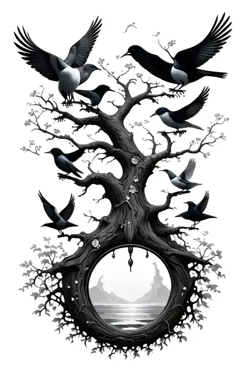 Tree Of Life With Different Birds
